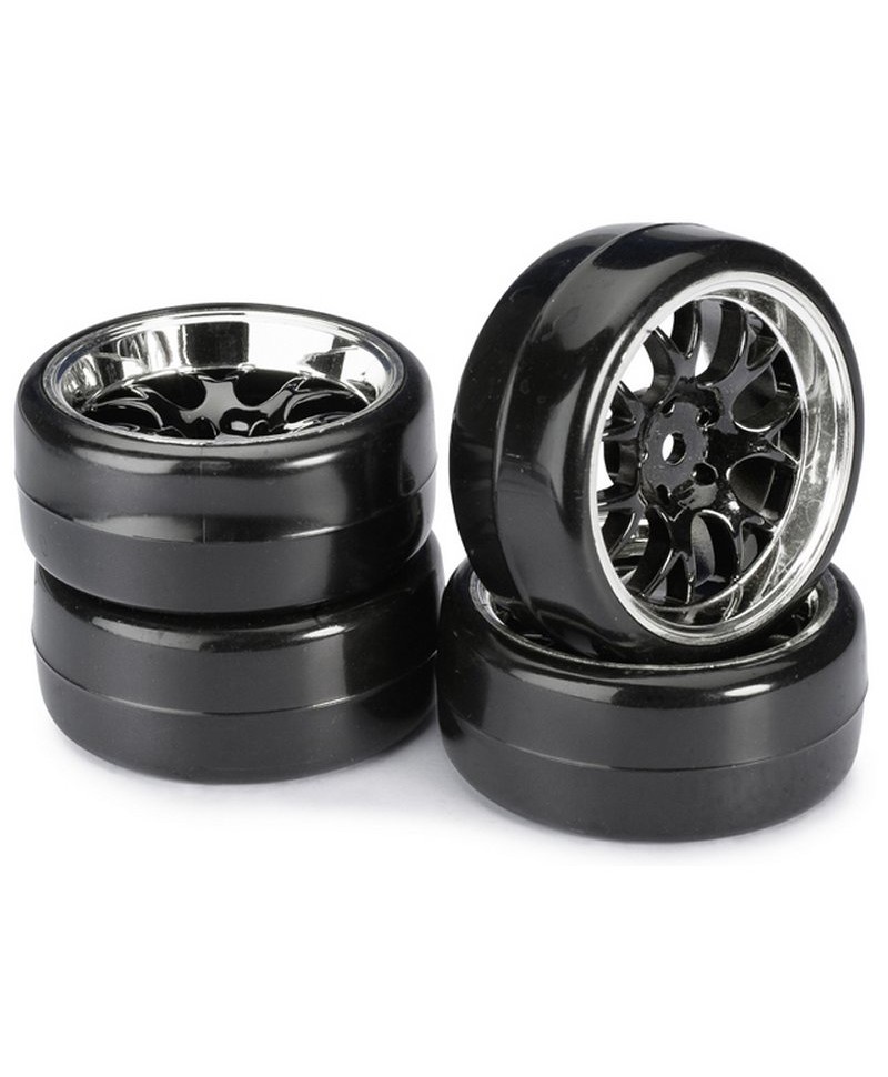 Roues drift  LP "Comb/Profile B" noir/chromé (4pcs) ABSIMA