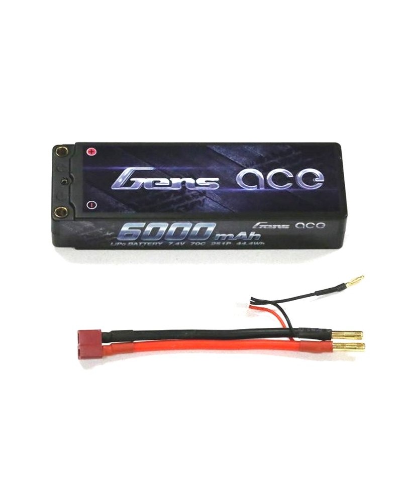 GENS ACE batterie LiPo 2S 7,4V 6000mAh 70C HARD CASE pour voiture B-70C60002S1P47A