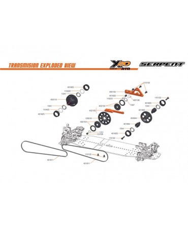 SERPENT Courroie 30S3M348 à faible friction SER401811