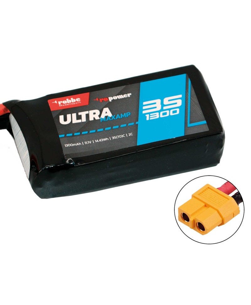 Batterie RO-POWER ULTRA MAXAMP LiPo 3S 11,1V 1300mAh 35C XT60 Robbe Modellsport 7356