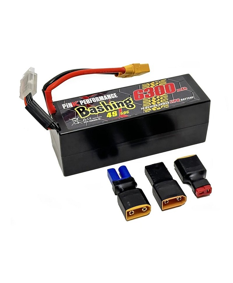 Pink Bashing batterie LiPo 4S 14,8V 6300mAh 50C (Multi) HARD CASE pour voiture PP3-4S6300-M