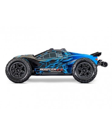 RUSTLER HD BLEU 4WD VX3, VITESSE 80KM/H (COMBO MODELISME SHOP) - TRAXXAS TRX67464-4-BLUE-2970G-3S