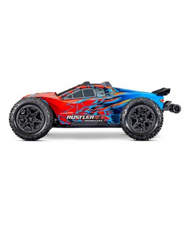 RUSTLER HD ROUGE 4WD VX3, VITESSE 80KM/H (COMBO MODELISME SHOP) - TRAXXAS TRX67464-4-RED-2970G-3S