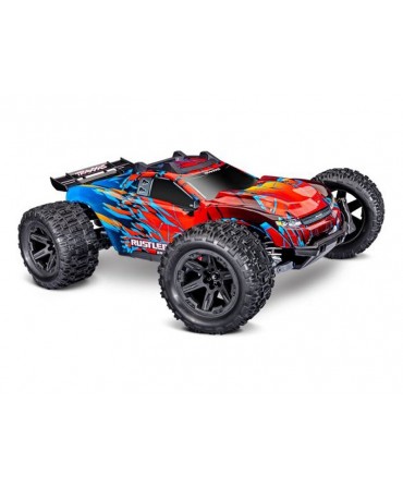 RUSTLER HD ROUGE 4WD VX3, VITESSE 80KM/H (COMBO MODELISME SHOP) - TRAXXAS TRX67464-4-RED-2970G-3S