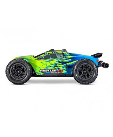 RUSTLER HD VERT 4WD VX3, VITESSE 80KM/H (COMBO MODELISME SHOP) - TRAXXAS TRX67464-4-GRN-2970G-3S