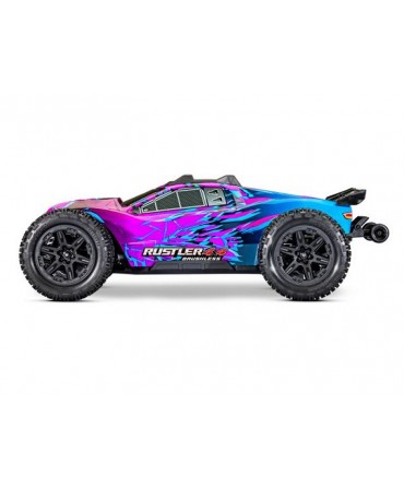 RUSTLER HD VIOLET 4WD VX3, VITESSE 80KM/H (COMBO MODELISME SHOP) - TRAXXAS TRX67464-4-PRPL-2970G-3S