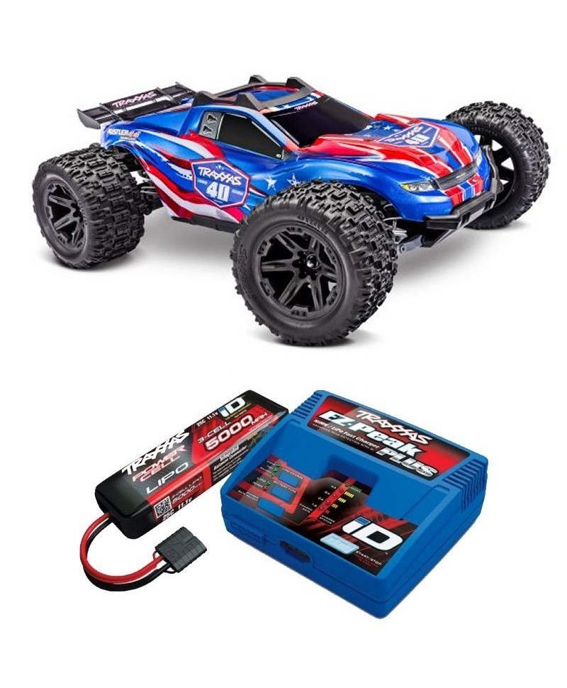RUSTLER HD 40TH 4WD VX3, VITESSE 80KM/H (COMBO MODELISME SHOP) - TRAXXAS TRX67464-4-40TH-2970G-3S