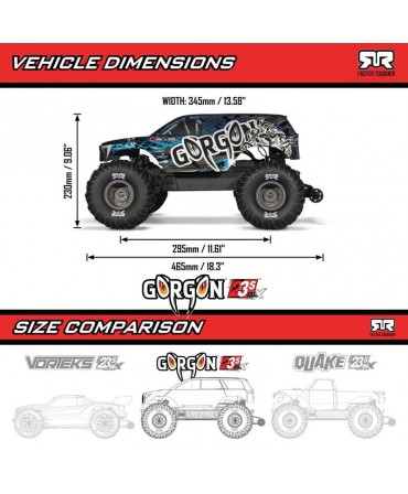 ARRMA Monster truck GORGON 223S DSC 1/10 2WD BLEU ARA3530T1