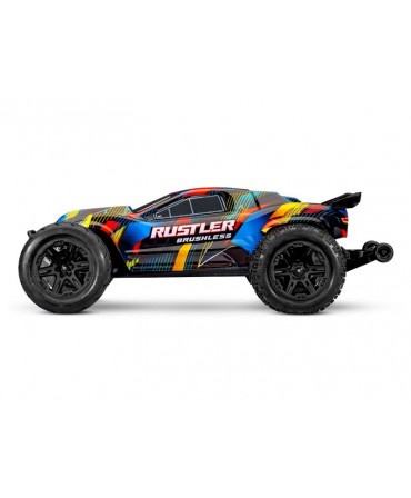 RUSTLER HD JAUNE 2WD VX3, VITESSE 96KM/H (COMBO MODELISME SHOP) - TRAXXAS TRX37454-4-YLW-2970G-3S
