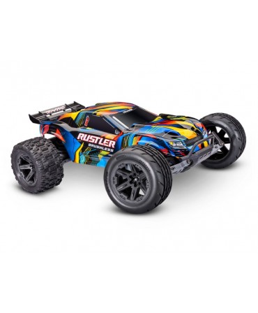 RUSTLER HD JAUNE 2WD VX3, VITESSE 96KM/H (COMBO MODELISME SHOP) - TRAXXAS TRX37454-4-YLW-2970G-3S
