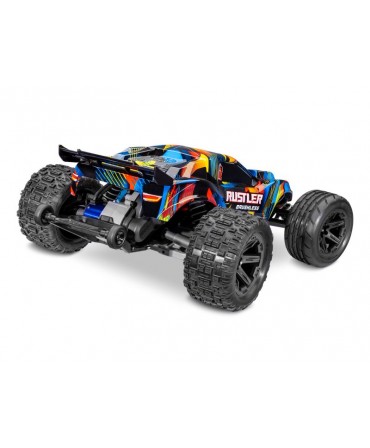 RUSTLER HD JAUNE 2WD VX3, VITESSE 96KM/H (COMBO MODELISME SHOP) - TRAXXAS TRX37454-4-YLW-2970G-3S