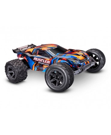 RUSTLER HD ORANGE 2WD VX3, VITESSE 96KM/H (COMBO MODELISME SHOP) - TRAXXAS TRX37454-4-ORNG-2970G-3S