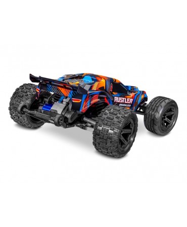 RUSTLER HD ORANGE 2WD VX3, VITESSE 96KM/H (COMBO MODELISME SHOP) - TRAXXAS TRX37454-4-ORNG-2970G-3S