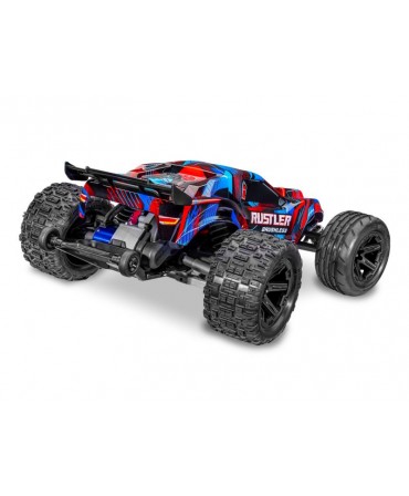 RUSTLER HD ROUGE 2WD VX3, VITESSE 96KM/H (COMBO MODELISME SHOP) - TRAXXAS TRX37454-4-RED-2970G-3S