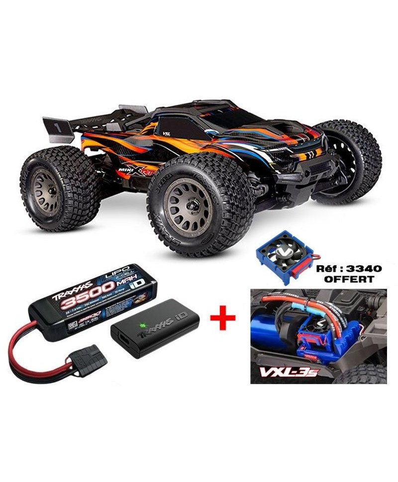 MINI XRT 1/16 4WD 2,4Ghz RTR VXL 3S FAN 3340 TRAXXAS USB-C 108076-1-ORNGX