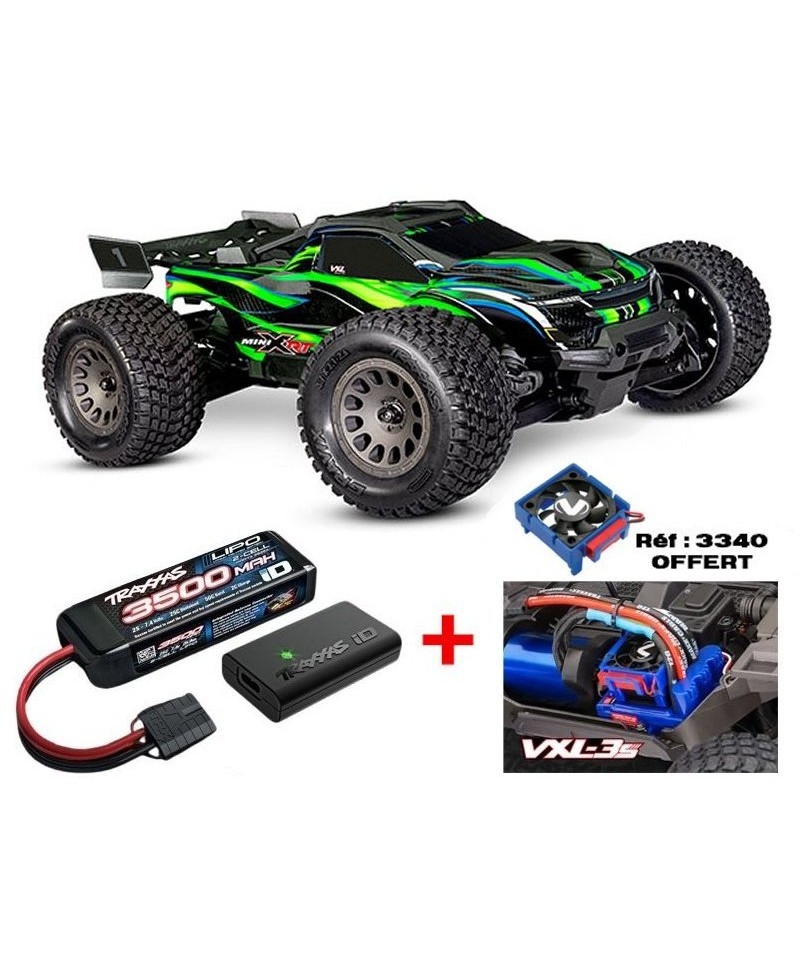 MINI XRT 1/16 4WD 2,4Ghz RTR VXL 3S FAN 3340 TRAXXAS USB-C 108076-1-GRNX