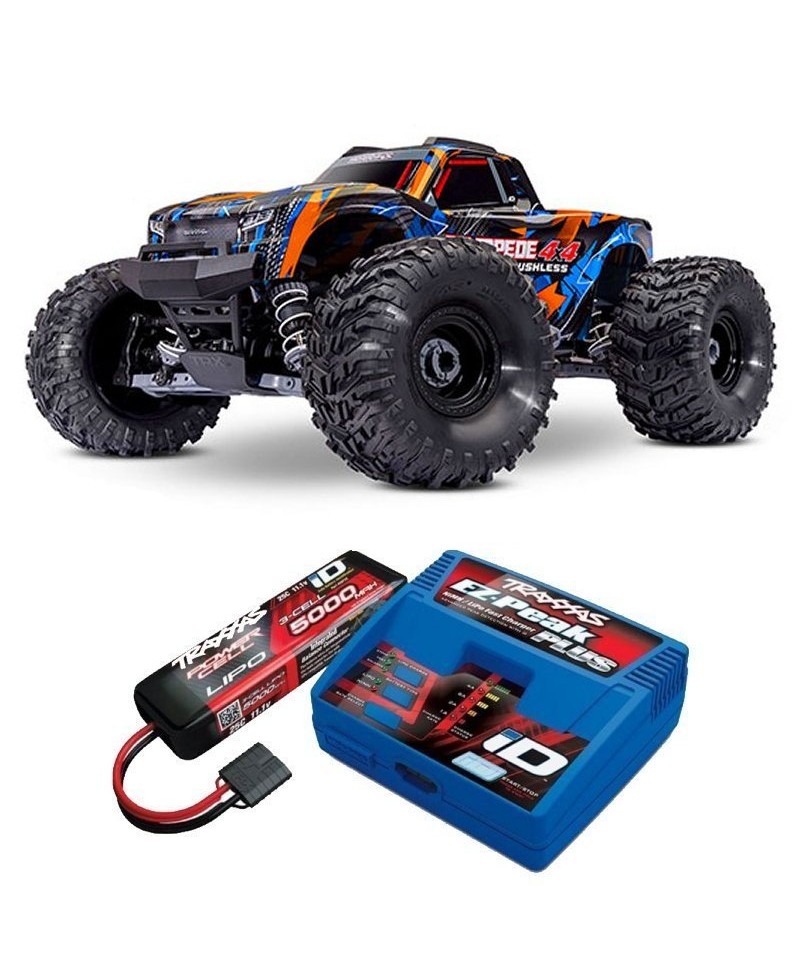 STAMPEDE HD ORANGE 4WD VX3, VITESSE 80KM/H (COMBO MODELISME SHOP) - TRAXXAS TRX67454-4-ORNG-2970G-3S