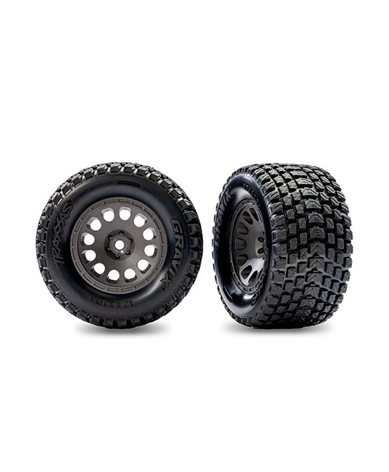 Roues montées collées GRAVIX grises (2pcs) arrière MINI XRT TRAXXAS 10775-GRAY