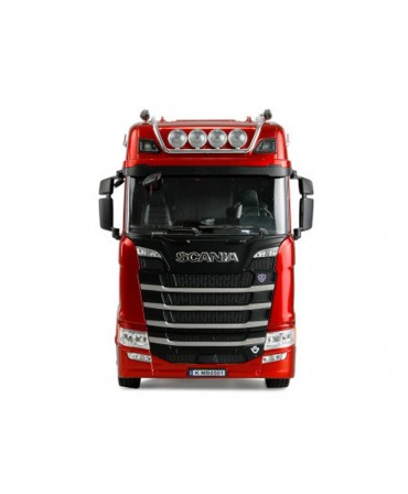 TRACTEUR ROUTIER SCANIA 770 S + SEMI-REMORQUE PLATEAU 1/18 6X4 2,4Ghz RTR ROUGE 22775