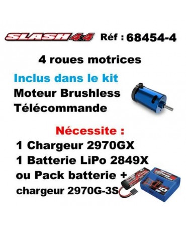 SLASH HD 1/10 4WD 2,4Ghz RTR VX3 BRUSHLESS ID TSM TRAXXAS 68454-4-GRN
