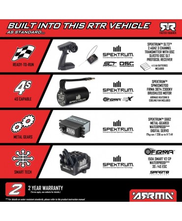 ARRMA Monster truck QUAKE 4S DSC 1/8 4WD BLEU ARA4437T2