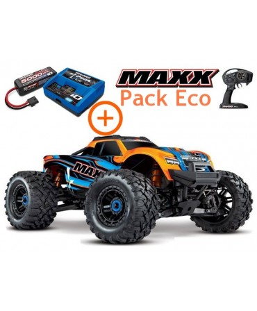 Pack Eco MAXX 4S 1/10 4WD BRUSHLESS WIRELESS ID TSM TRAXXAS 89076-4-ORNG