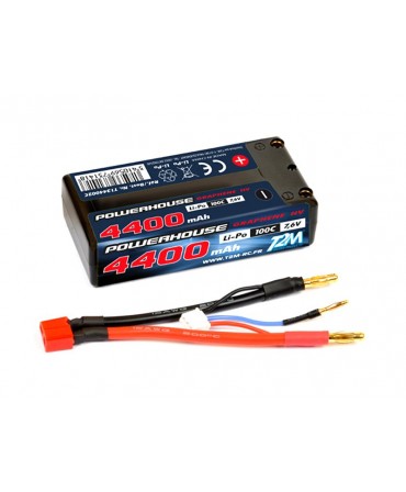 Batterie LiPo HV 7,6V 4400mAh 100C HARD CASE T2M pour voiture