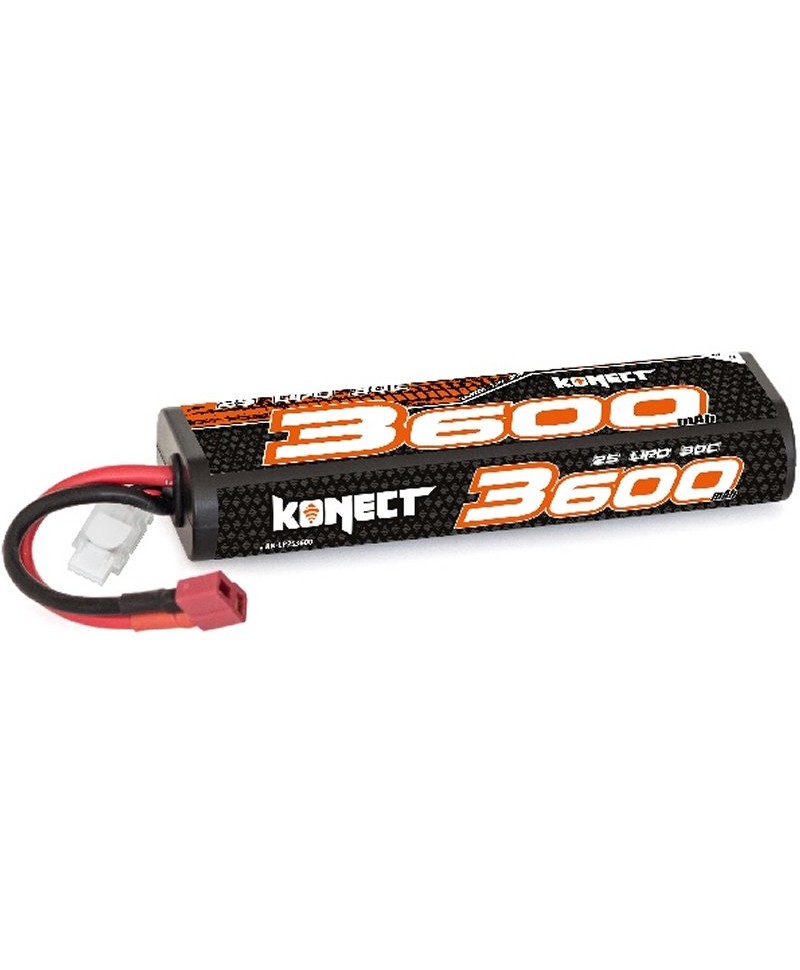 Batterie LiPo 2S 7,4V 3600mAh 30C HARD CASE KONECT pour voiture