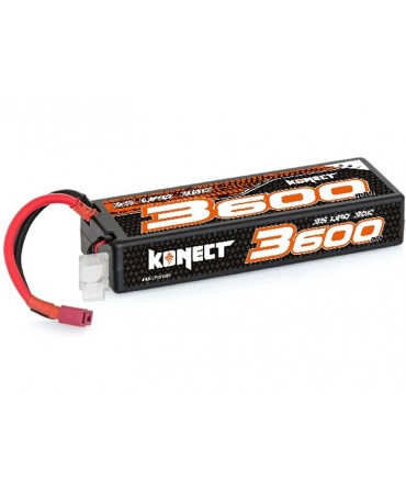 Batterie LiPo 3S 11,1V 3600mAh 30C HARD CASE KONECT pour voiture