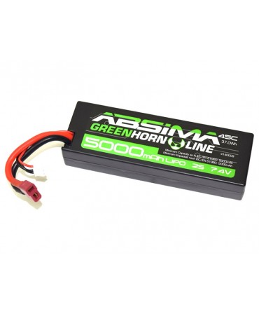 Batterie LiPo 2S 7,4V 5000mAh 50C HARD CASE ABSIMA pour voiture