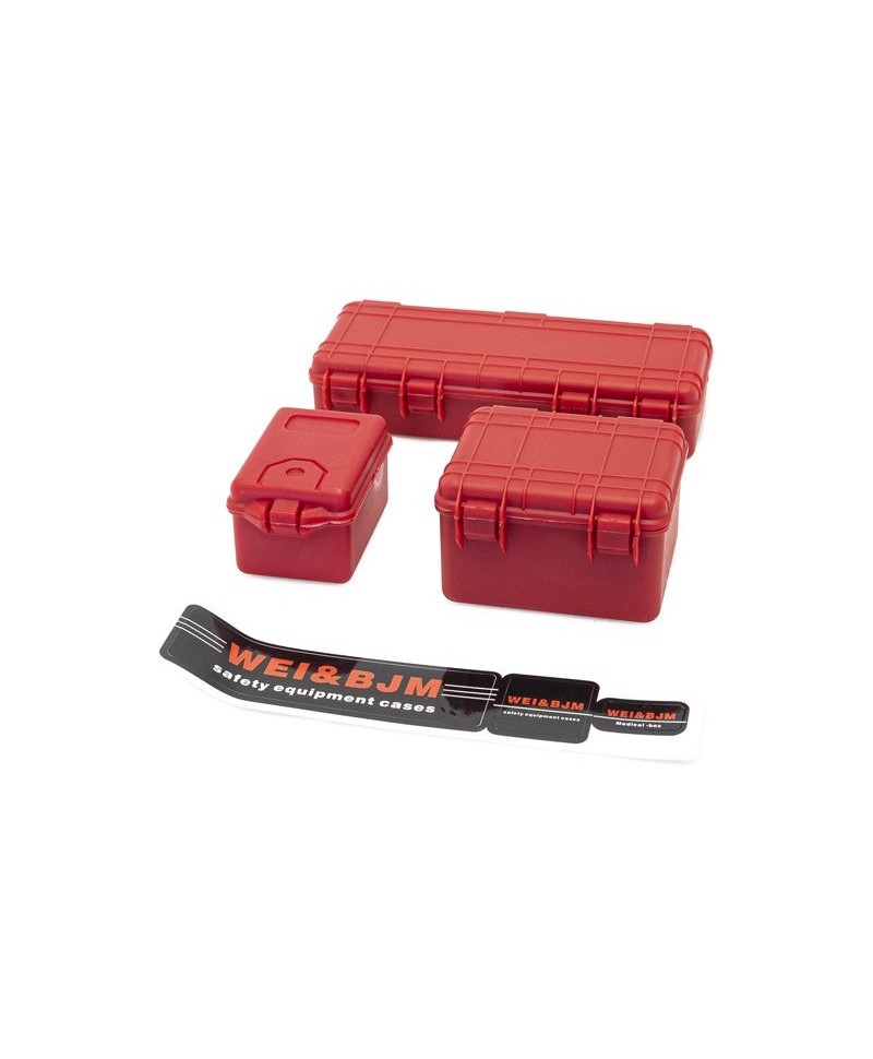 Set de 3 valises en plastique rouge HT-SU1801150