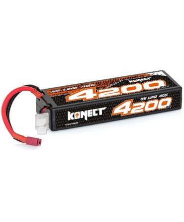 Batterie LiPo 3S 11,1V 4200mAh 40C HARD CASE KONECT pour voiture