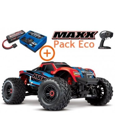 Pack Eco MAXX 4S 1/10 4WD BRUSHLESS WIRELESS ID TSM TRAXXAS 89076-4-REDX