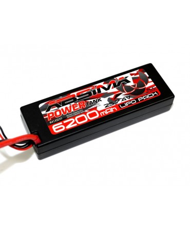 Batterie LiPo 2S 7,4V 6200mAh 60C HARD CASE ABSIMA pour voiture
